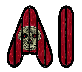 AI shows the letters for Artificial Intelligence with a faded robot skull behind prison bars with a red background. An attempt to portray an uncertain future where AI becomes the master and humans the prisoners.