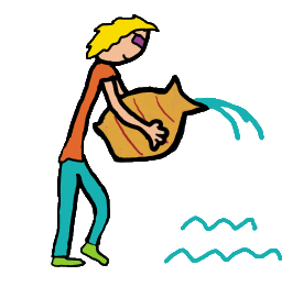 Aquarius the water-carrier empties water