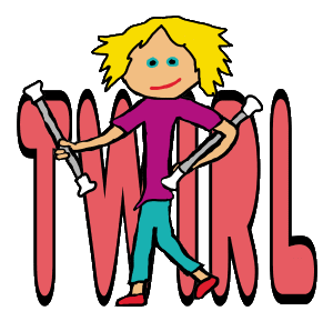 An expert baton twirler stands with batons ready to twirl.  Fun image for baton twirling fans!
