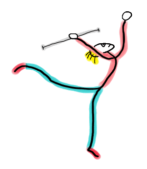 Baton Twirling Stick Figure is a fun hand-drawn design featuring graceful twirling moves and action.