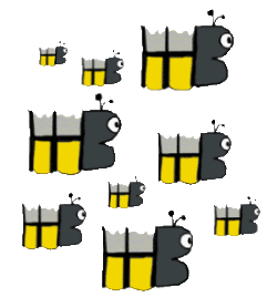 Bees made from the letters in their name - a 