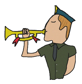 Serviceman bugler plays the Last Post