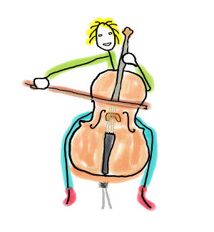 
Cello Playing Stickman features a hand drawn stick figure playing the cello with bow and style. For cellists and fans of this wonderful string instrument.