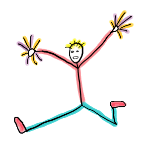 Cheerleader Leaping Stick Figure brings a burst of color and charm in a clean, hand-drawn stickman style. A lively mid-air pose that cheerleading fans will recognise instantly.