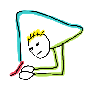 Contortionist Stickman is a fun hand drawn image showing some superb back-bending skills. Some flexible art - stick style!