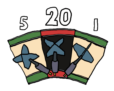 Darts 180 shows 3 darts in the treble twenty on a standard dartboard, it's a 180!