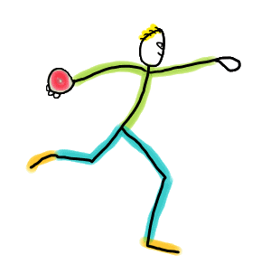 Discus Throw Stickman is a fun hand-drawn design showing our athlete building up to throw the discus an impressive distance.