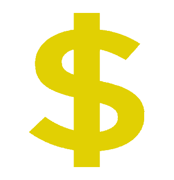 Dollar Sign is a simple gold coloured dollar currency sign for a striking statement about this symbol of monetary value.