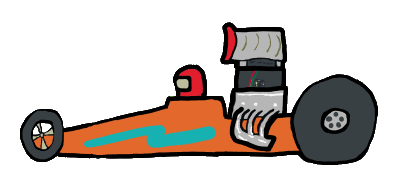 Classic style long drag racing car - a dragster