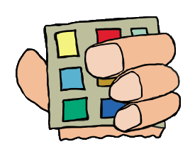 Fat finger - large hand holds small device