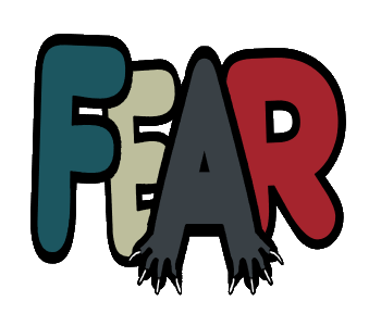Fear design has cool lettering in slightly different alignments and colors, with the 