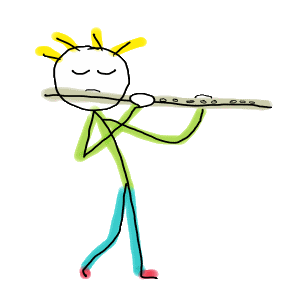 Hand-drawn Flute Playing Stickman mid-performance, eyes closed and music flowing. With bold colors, a clean horizontal flute, and expressive posture, this minimalist design captures the quiet joy of playing in a quirky, artistic style. Perfect for flautists, music teachers, orchestra fans, and anyone who loves art that plays with personality.