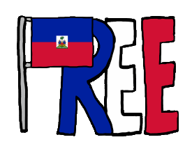 Free Haiti design shows the Haitian flag as the 