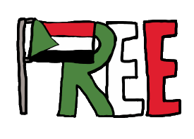 Free Sudan flag and word free