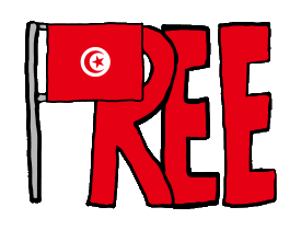 Free Tunisia design shows the Tunisian flag as part of the 