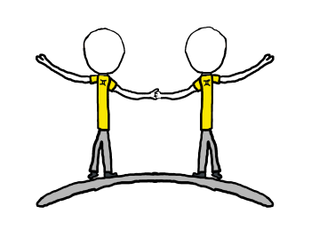 Gemini star sign - twins touching hands