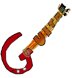 Guitar word picture logo style graphic.