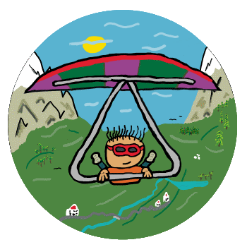 Pilot operating a hang glider - hang gliding with style