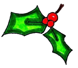 Drawing of a sprig of holly