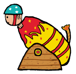 The human cannonball - man inside a cannon waiting to be fired