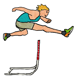 Hurdling Hurdles design shows track and field athlete clearing a hurdle. A metaphor for challenges in life with many hurdles to cross or just a cool hurdling graphic.