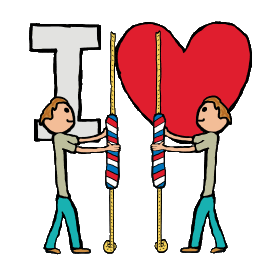 I Love Campanology design shows two bell ringers ringing the changes in this fun graphic. A large I Love background completes the graphic showing bell ringing and pulling the ropes with perfect timing.