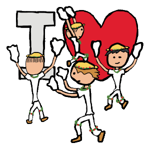 I Love Morris Dancing features Morris Dancers waving hankies and dancing in a circle, in front of an I Love heart symbol. A fun design for fans of Morris Dancing!