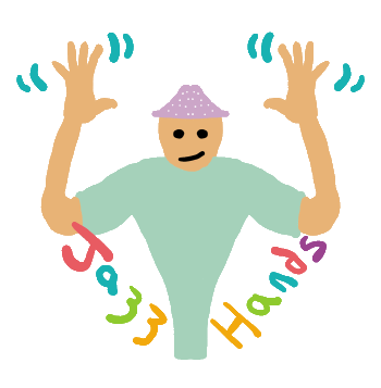 Jazz Hands shows a cool person waving hands in the air for a jazz dance move or silent applause. Yay!