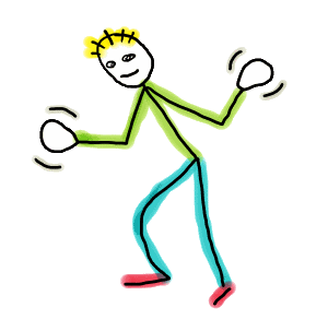 Jazz Hands Stickman is a fun hand drawn image showing a person waving their hands in the air for a jazz dance move or silent applause.