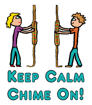 Keep Calm Campanology shows a couple of bell-ringers above the words 