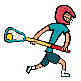 Lacrosse player runs across field with stick and ball