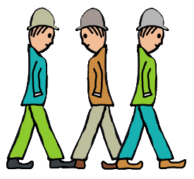 Lowry Stick Figures inspired by the paintings of JS Lowry who created the industrial landscapes of the North with matchstick men and factories.