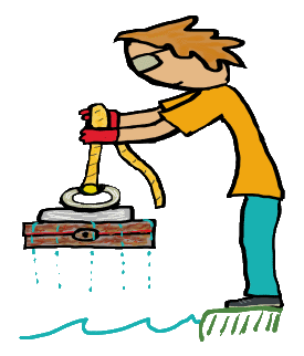 Magnet fishing design shows enthusiast using strong neodymium magnet to pull ferrous objects from the water. Magnetic fishing is a way to clean up the waterways, maybe find some treasure, and a relaxing pastime.