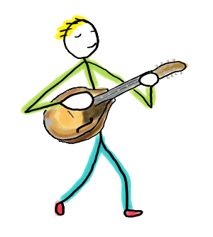 Mandolin Playing Stickman is a fun hand-drawn design featuring a mandolinist playing their instrument with style.