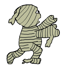 Cartoon style Egyptian mummy comes to life