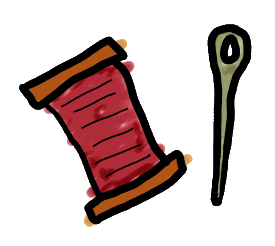 Cotton reel and needle for needlecraft image