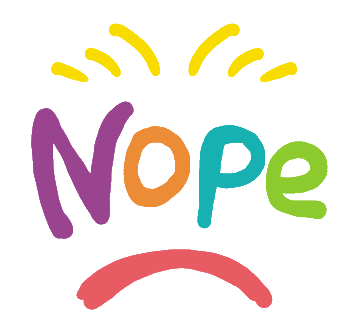 Nope design features hand drawn 