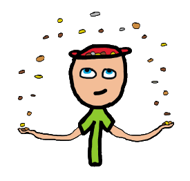 Pennies from Heaven illustration shows person catching pennies falling from the skies