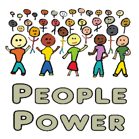 For when ordinary people gather to protest, demonstrate, make grassroots calls for action. Design shows gathering of peaceful people with the words 