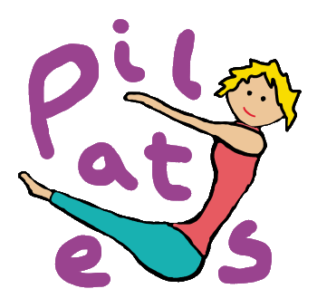 A fun Pilates design shows an expert in the 