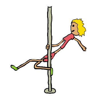 Pole Dancing design features a pole and a pole dancer showcasing her moves. This fun graphic salutes the gymnastic fitness and flexibility of pole dancing.