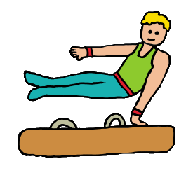 Gymnast on the pommel horse