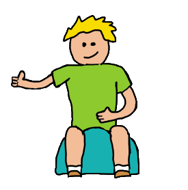 Potty training - kid using potty as part of toilet training thumbs up