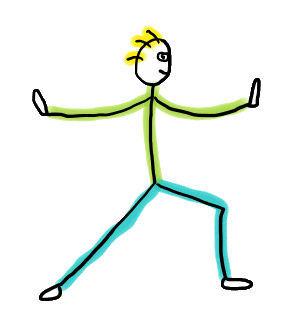 A fun hand drawn Qigong Stickman shows them balancing their Qi and improving their state of being.