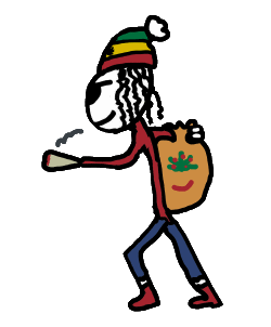 Rasta Santa delivering presents
