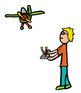 Flying a radio controlled model airplane