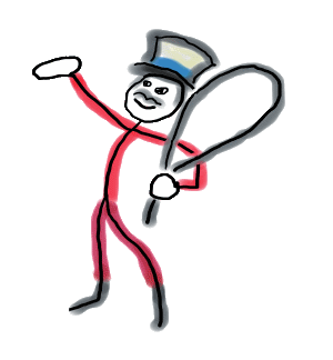 Circus Ringmaster Stickman is a fun hand drawn image showing the ringmaster introducing the next act.