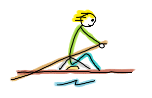 Rowing Stickman is an eye-catching design showing an oarsman rowing a skiff across the water. Hand drawn with fun and humor for those who love boats, oars and the river.