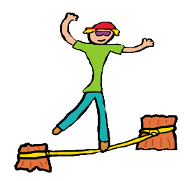 Person balances on a slackline