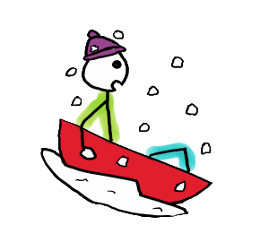 Hand-drawn Sledding Stickman caught mid-slide, wide-eyed and full of winter thrill. With bold colors, falling snow, and a red sled in motion, this playful design captures the joy (and chaos) of sledding in minimalist style. Perfect for snow lovers, winter sports fans, and anyone who enjoys art that rides the line between fun and expressive.